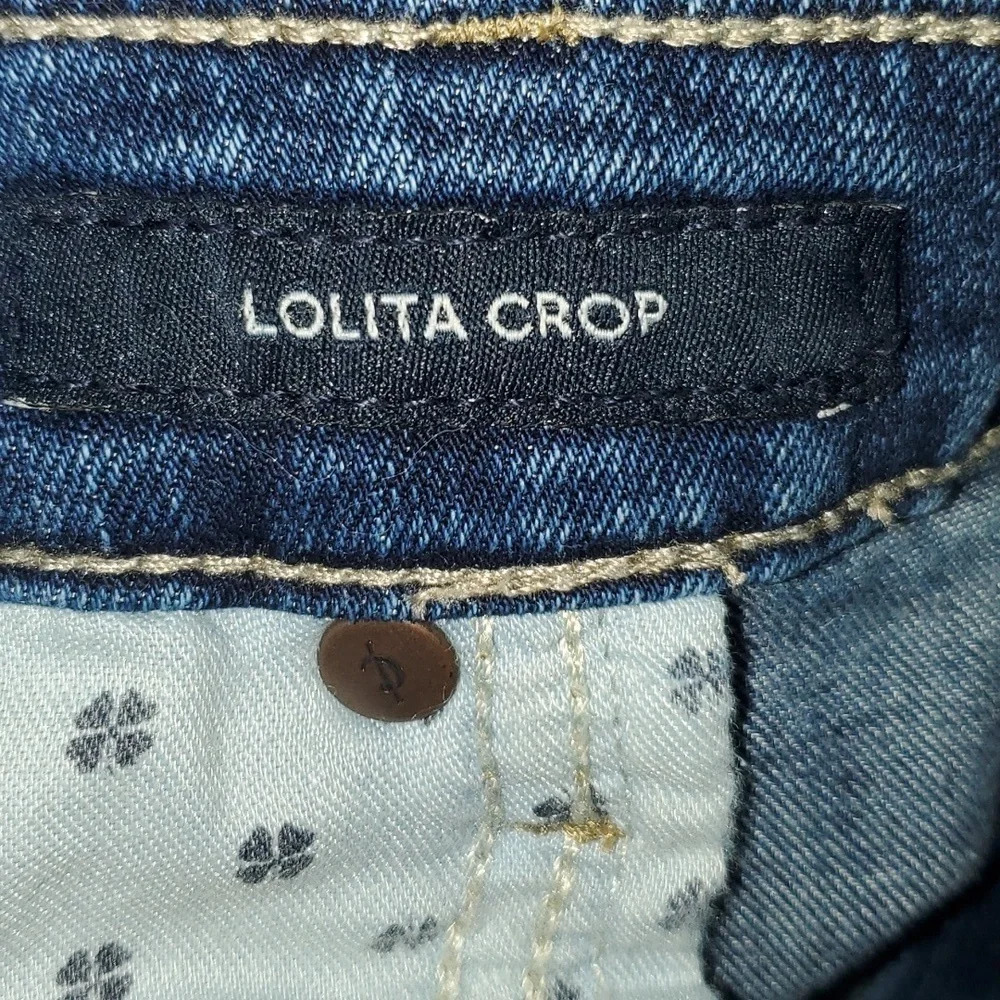 Lucky Brand Lolita Crop Medium Wash Raw Hem Women's Size 12 - Picture 11 of 16